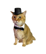 Black Top Hat with Bow Tie for Cats and Small Dogs – Handmade Formal Pet Hat for Weddings, Parties, and Photoshoots – Elegant Cat or Dog Accessory