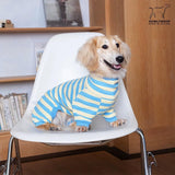 HowlyWoof Dachshund Dog Shirt, Thin Striped Base Layer Onesie for Wiener Dogs, Lightweight All-Season Wear, Soft & Comfy Fit for Doxie and Short-Leg Breeds (Pink&Grey, Size 1 (7-11lbs))