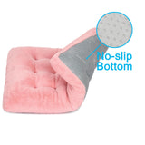 MOIRIG 2 Pack Washable Dog Bed, Deluxe Plush Dog Crate Beds with Anti-Slip, Comfy Kennel Pad Pet Sleeping Mat for Large, Medium and Small Dogs (2 Pack x Pink, 23.0" L x 18.0" W x 3.0" Th)