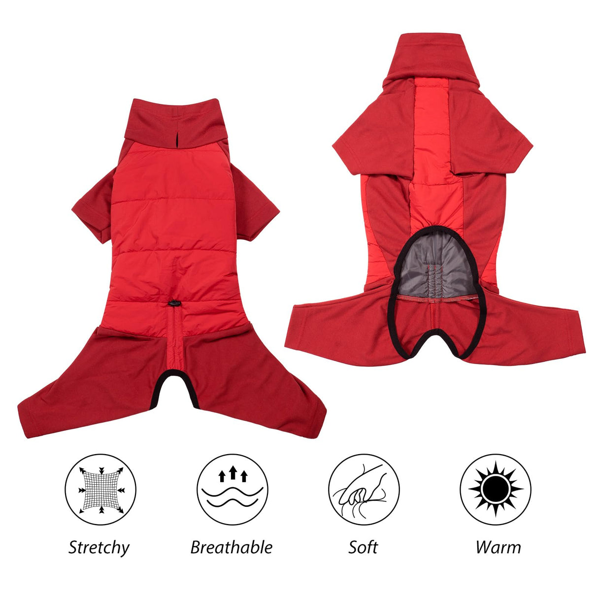 Dotoner Dog Sweater Warm Fleece Pullover Winter Sweatshirt with Turtleneck Leash Opening Waterproof Back Four Leg Cozy Clothes for Medium Large and Small Dogs