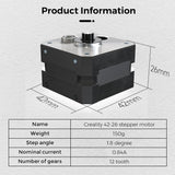 Official Creality Ender 3 V3 SE Extruder Stepper Motor, 42-26 Stepper Motor 3D Printer Extruder Motor 0.84A 12 Teeth Round Shaft, Sprite Extruder Motor for Ender 3 S1/3 S1 Pro/3 S1 Plus/5 S1/3 V3 KE
