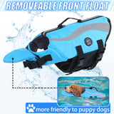 EMUST Dog Flotation Vest, Reflective Life Jacket for Small Dogs with Rescue Handle, Small Dog Vests Lifesaver for Swimming Boating Water with Front Neck Float, Blue,S