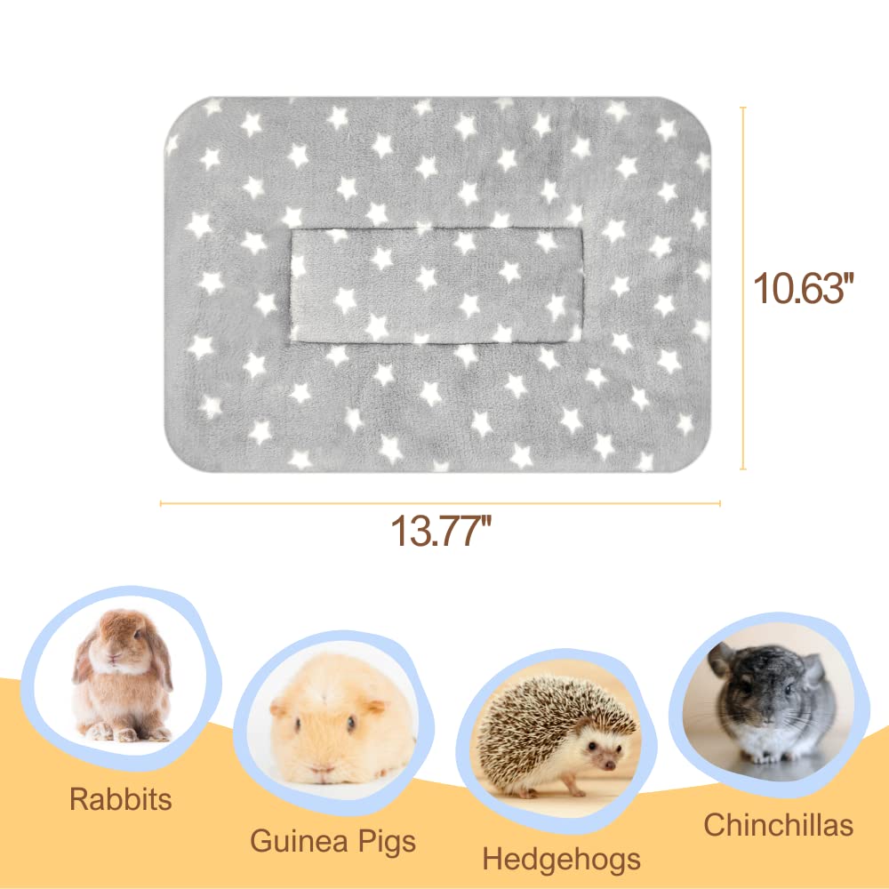 Tierecare 5PCS Guinea Pig Bed Soft Rabbit Bedding Cage Liner Warm Bunny Mats Pee Pads Fleece Blanket Plush Hamster Sleep Beds Ferret Squirrel Hedgehog Rat