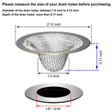 1.0" Small Drain Strainer, Sink Drain Hair Catcher, Bathroom Sink Drain Strainer, 2PCS Drain Mesh Baskets for Laundry, Mop Pool, Utility, Slop, RV Sink, Stainless Steel Drain Filter