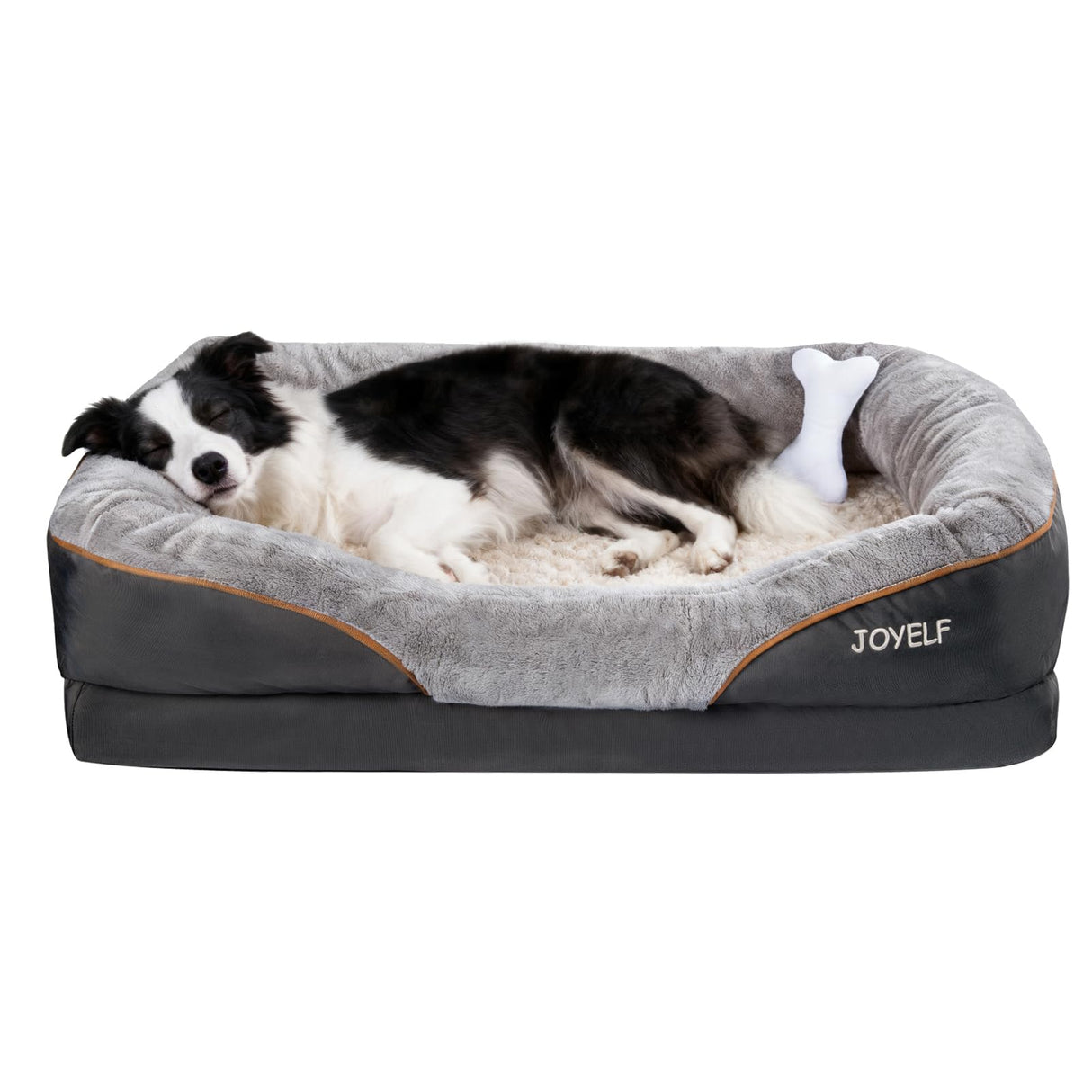 JOYELF Large Memory Foam Dog Bed, Orthopedic Dog Bed & Sofa with Removable Washable Cover and Squeaker Toy as Gift