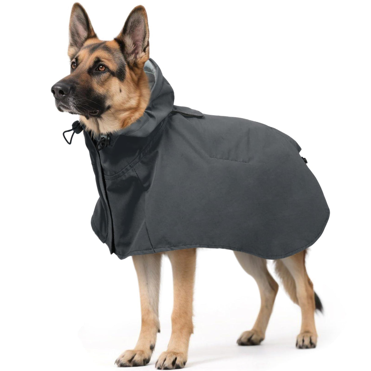 Dora Bridal Dog Raincoat for Large Dogs, Adjustable Clear Hooded Dog Rain Jacket, Waterproof Dogs Rain Coat Poncho with Reflective Strips for Labrador, Golden Retriever, German Shepherd, Grey,3XL