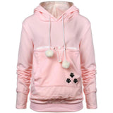 YYW Womens Pet Hoodies Pullover Sweatshirt Oversized Cat Hoodies Pet Holder Cat Dog Pouch Carriers (Pink,X-Large)