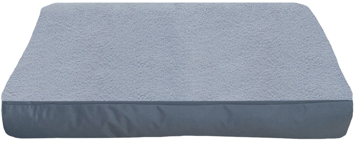 Dalema Dog Bed Cover 53L x 36W x 4H Inch,Heavy Duty Durable Waterproof Fluffy Soft Short Plush Replacement Dog Bed Covers,Washable Removable Pet Bed Mattress Cover with Zipper.Grey