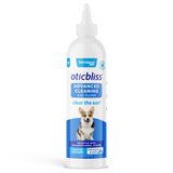 Vetnique Oticbliss Dog Ear Cleaner Flush with Odor Control, Dog Ear Cleaning Solution for Dirt and Wax with Soothing Aloe Dogs & Cats Flush - Vet Recommended for Itchy Ears (8oz, Flush)