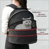 Cat Backpack Carrier for Cats and Small Dogs-Expandable Cat Carrier Breathable Visible Pet Tent for Kitty and Puppy Foldable Pet Nest Bed Perfect for Travel Walks Shopping Vet Visits Home Use-Black