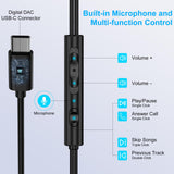 Samsung Earbuds Wired USB C for Galaxy S26 S25 S24 Ultra/S24 FE/S23/S22/S21/S20,Type C Wired Headphones with Microphone Earphones for iPhone 17e/17 Pro/17 Air Pro Max/16/15,iPad,Pixel 10 9 8,One Plus9