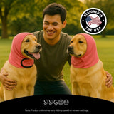 2-Pack No Flap Ear Wraps for Dogs & Dog Ear Muffs – No Shake Ear Wrap + Ear Cover with Noise Protection for Bath, Grooming & Drying – Anxiety Relief & Hematoma (Pink, L)