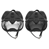 Zhongren Dog Helmet with Goggles - 2in1 Doggy Sunglasses and Pet Motorcycle Tactical Helmet Set for Medium Large Breed with Ear Holes Adjustable Straps for Outdoor Sport(Black)
