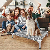 Elevated Outdoor Dog Bed, Medium Size, Cotton Material, Non-Slip Feet, Fits up to 70lbs