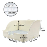 Rat Small Litter Box, 10"x8" Square Corner Litter Box Training Pan with Grid Potty Tray Toilet for Cage Small Animal/Rabbit/Guinea Pig/Bunny/Ferret (White)