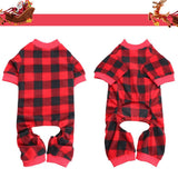 Dog Pajamas Large Sized Dog Buffalo Plaid Christmas Pajamas Soft Flannel Pet Clothes Warm and Cozy Pjs for Dogs(XL)