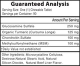 Advanced Hip and Joint Supplement for Dogs All Breeds - Glucosamine for Dogs Mobility & Pain Relief - All Natural Chondroitin, MSM & Turmeric Dog Joint Supplement - 90 Chewable Tablets