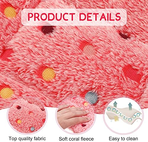 Jetec 3 Pcs Bunny Guinea Pig Beds Soft Bunny Mats Warm Guinea Pig Mat Small Animal Winter Bed Pads Fleece Sleeping Pads for Indoor Rabbit Hamster Squirrel Hedgehog Chinchilla Ferret(Dots)