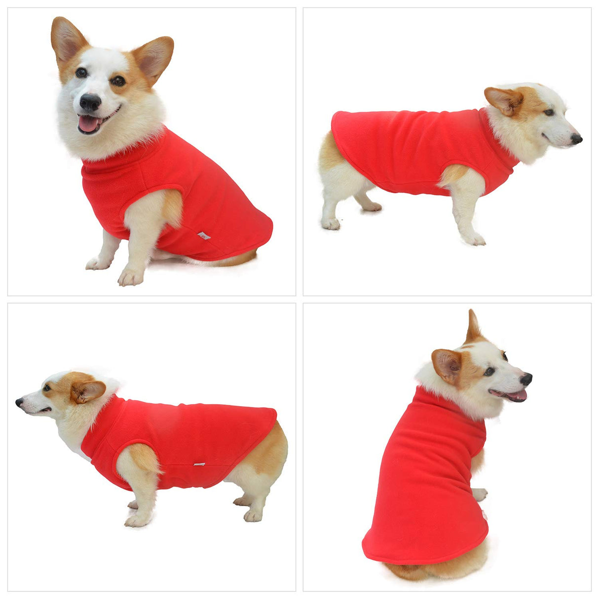 Dog Winter Vest Warm Breathable Dog Polar Fleece Vest Jacket, Lightweight Winter Coat with Leash Neck Hole for Small Medium Large Dogs Red L