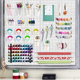 FZK Pegboard Bins PegBoard Cups with Hooks & Loops 12 Pack Set, Pegboard Bins, Peg Board Organizer Accessories, Pegboard Accessories for Craft Room Garage Office Workbench, Clear