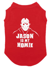 Jason is My Homie - Slasher Horror Movie Dog Shirt (Red, 3X-Large)