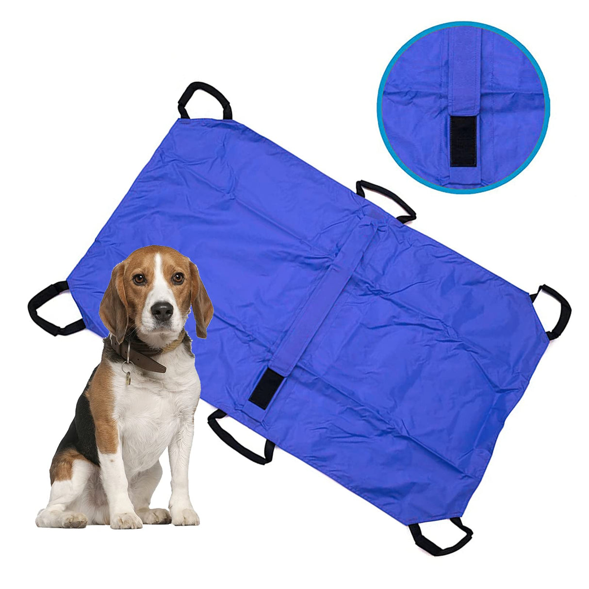 Transport Stretcher for Dogs, Pet Folding Stretcher Emergency Animal Carrier with Safety Strap Max 132 Pound Weight Animal Stretcher for Dogs (Blue)