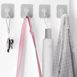 Adhesive Wall Hooks for Hanging Heavy Duty 50 lbs Large Hooks for Walls No Damage, Towel Sticky Clear Hook, Waterproof, Home, Bathroom, Kitchen, Office, and Outdoor 10 Pack