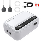 Aquarium Air Pump-Portable Air Pump for Outdoor Fishing, Rechargeable Aerator for Bait Bucket & Backup for Aquarium Fish Tank, Battery Powered Bubbler (2 Outlet 4800mAh)