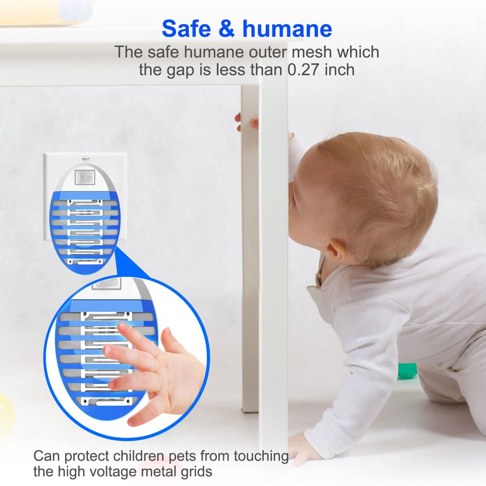 4 Pack Bug Zapper Indoor, Fly Trap for Indoors, Electronic Mosquitoes Killer, Mosquito Zapper, Electronic Mosquito Zapper Gnat Traps with LED Light for Patio