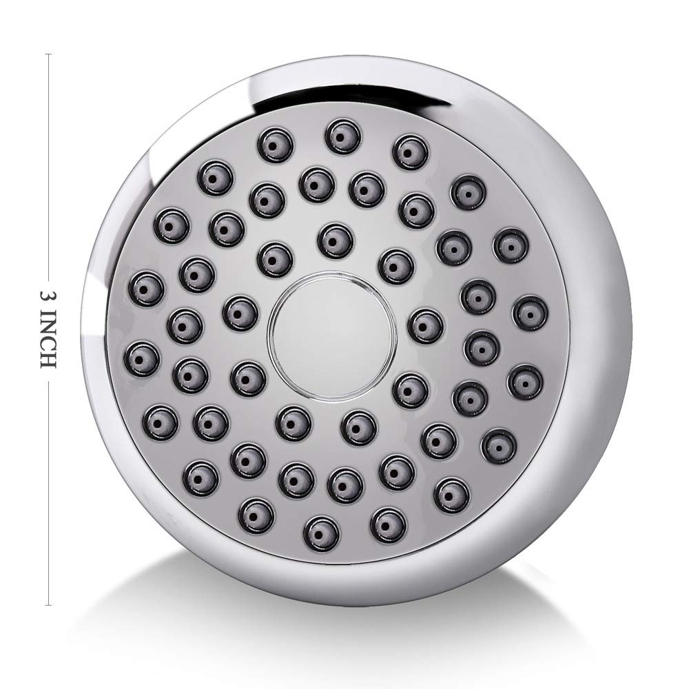 Aisoso High Pressure Shower Head 3 Inches Anti-clog Anti-leak Fixed Showerhead Chrome with Adjustable Swivel Brass Ball Joint for Relaxing and Comfortable Shower Experience