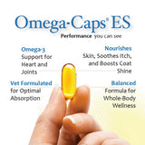 Omega Caps ES Extra Strength for Large and Giant Dogs Omega-3 and Omega-6 Fatty Acid Antioxidant Supplement Vet Formulated Made in USA Skin Coat Joint Heart and Immune Health 60 Softgel Capsules