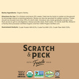 Scratch and Peck Whole Barley Chicken, Duck and Livestock Supplemental Grain - 10 lbs Bag - 8.5% Protein, Certified Organic and Non-GMO Project Verified Chicken Food