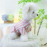 Dog Shirts for Small Dogs Cat Apparel Overalls Puppy Striped Pajamas Breathable Vest Summer Sweatshirt Lightweight Pet Clothes Birthday Holiday Outfits Red M