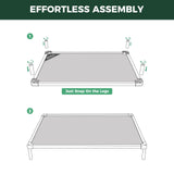 FXW TitanNest Chew-Proof Elevated Dog Bed, Raised Cot for Indoor/Outdoor/Camping Use, Durable & Waterproof Cooling Pet Bed for Extra Large Dogs, 56.0" L x 31.0" W x 7.3" H, Black