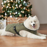 EMUST Dog Coat Winter, Waterproof Pet Snow Jacket for Winter, Adjustable Small/Medium/Large Dog Coat, Green, L