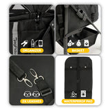 Pet Stroller with Removable Carrier, 3 in 1 Stroller for Dogs, Pet One-Click Foldable Pet Stroller with 4 Wheel, Small Dog Stroller Holds up to 33 lbs, Cup Holder, Cat Stroller, Black