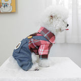Dog Cute Cartoon Jumpsuit for Small Dogs Winter Puppy Four-Legged Clothes Pet Soft Comfortable Shirt Sweater One-Piece Outfit Chihuahua Dachshund Daily Holiday Overalls Costume
