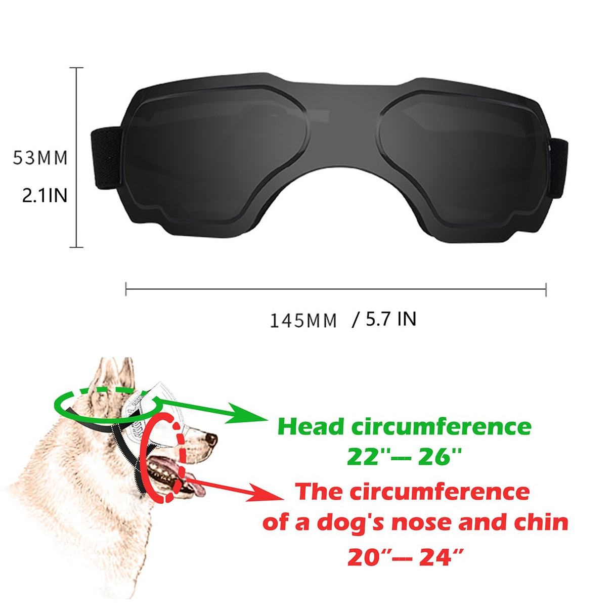 Large Dog Sunglasses, Dog Goggles with Adjustable Strap, UV Protection, Winproof, Snowproof