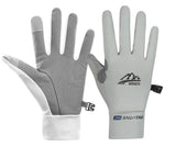 SUJAYU Full Finger UV Protection Gloves - Women & Men's Thin Fishing, Hiking, Cycling, Driving, Gym Gloves (Grey, Large)