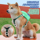 DoggieKit Dog Backpack Harness with Leash,Cute Pet Puppy Backpacks Bulid-in Dog Poop Bag Dispenser,Adjustable Pets Self Carrier Bag for Small Medium Dogs Travel Hiking Daily Walking(M, Green)