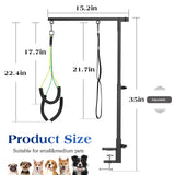 Pawaboo Dog Grooming Table Arm with Clamp, 35" Adjustable Dog Grooming Stand and Free Two No Sit Haunch Holder with Groom Loop, Foldable Home Dogs Groom Tool for Small Medium Pet, Groomer Partner