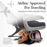 ibiyaya - Airline Approved Pet Carrier for Small to Medium Dogs and Cats - Dog Backpack Carrier, Breathable Mesh Material with Magnetic Buttons, Side Pockets, and Auto-Lock Zipper - Coral Pink
