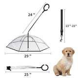 NAMSAN Dog Umbrella for Small Dogs, Self-Assembly Dog Umbrella Leash, Clear Doggie Rain Umbrella, Puppy Walking Umbrella with Adjustable Leash
