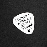 I Couldn't Pick A Better Friend,Stainless Steel Engraving Guitar Pick accessories Gift for Friend Brother Musician Guitar Player Birthday Christmas Thanksgiving Graduation Adult Gifts(Friend)