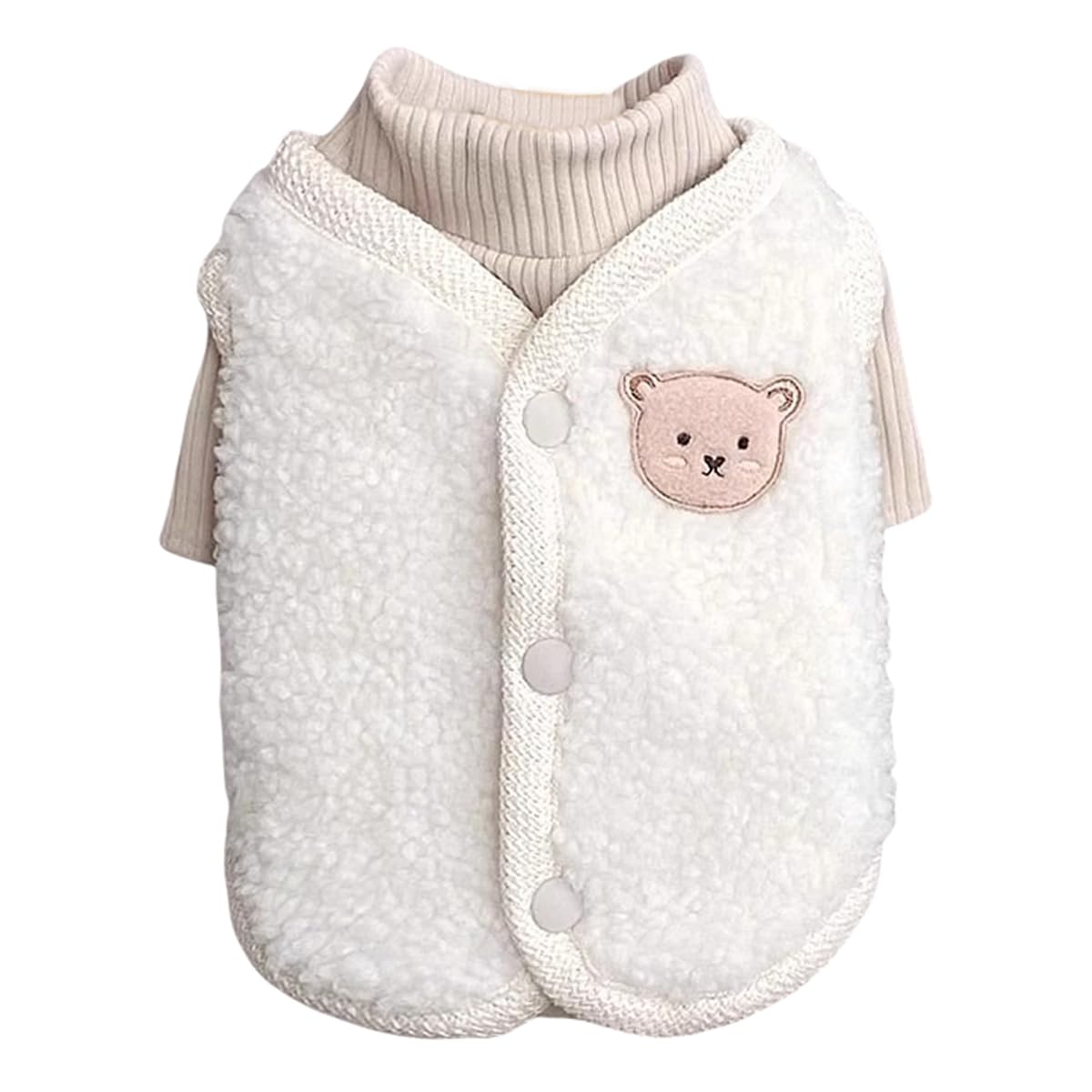 Dog Cute Coat with Base Layers Winter Lightweight Warm Puppy Jacket Small Dog Turtle Neck Sweater Coat Clothes Chihuahua Yorkie Holiday Birthday Outfits Halloween Christmas Cat Sweaters Jacket