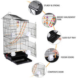Yaheetech 39-inch Roof Top Large Flight Parrot Bird Cage for Small Quaker Parrot Cockatiel Sun Parakeet Green Cheek Conure Budgie Finch Lovebird Canary Pet Bird Cage w/Toys