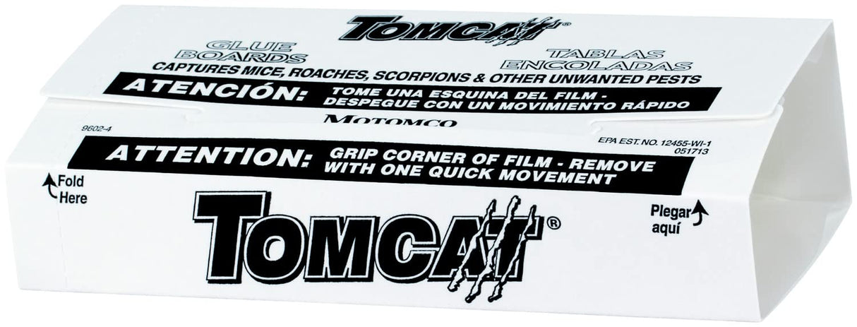 Tomcat Glue Boards with Immediate Grip Glue for Mice, Cockroaches, and Insects, Ready-to-Use, 8-Pack (32 Glue Boards)