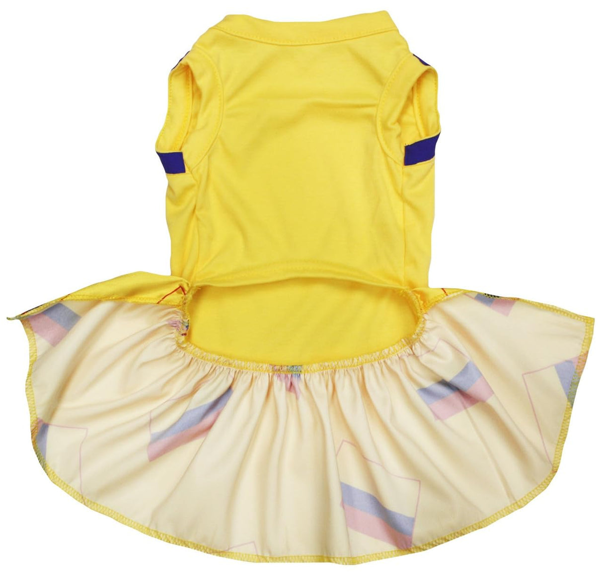 Petitebella Colombia & Flag Puppy Dog Dress (Yellow/Flags,X-Large)