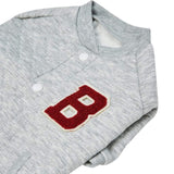 Blueberry Pet Soft & Comfy Baseball Fans Favorite Argyle Jacquard Pullover Dog Sweatshirt in Grey, Back Length 22", Pack of 1 Jacket for Dogs