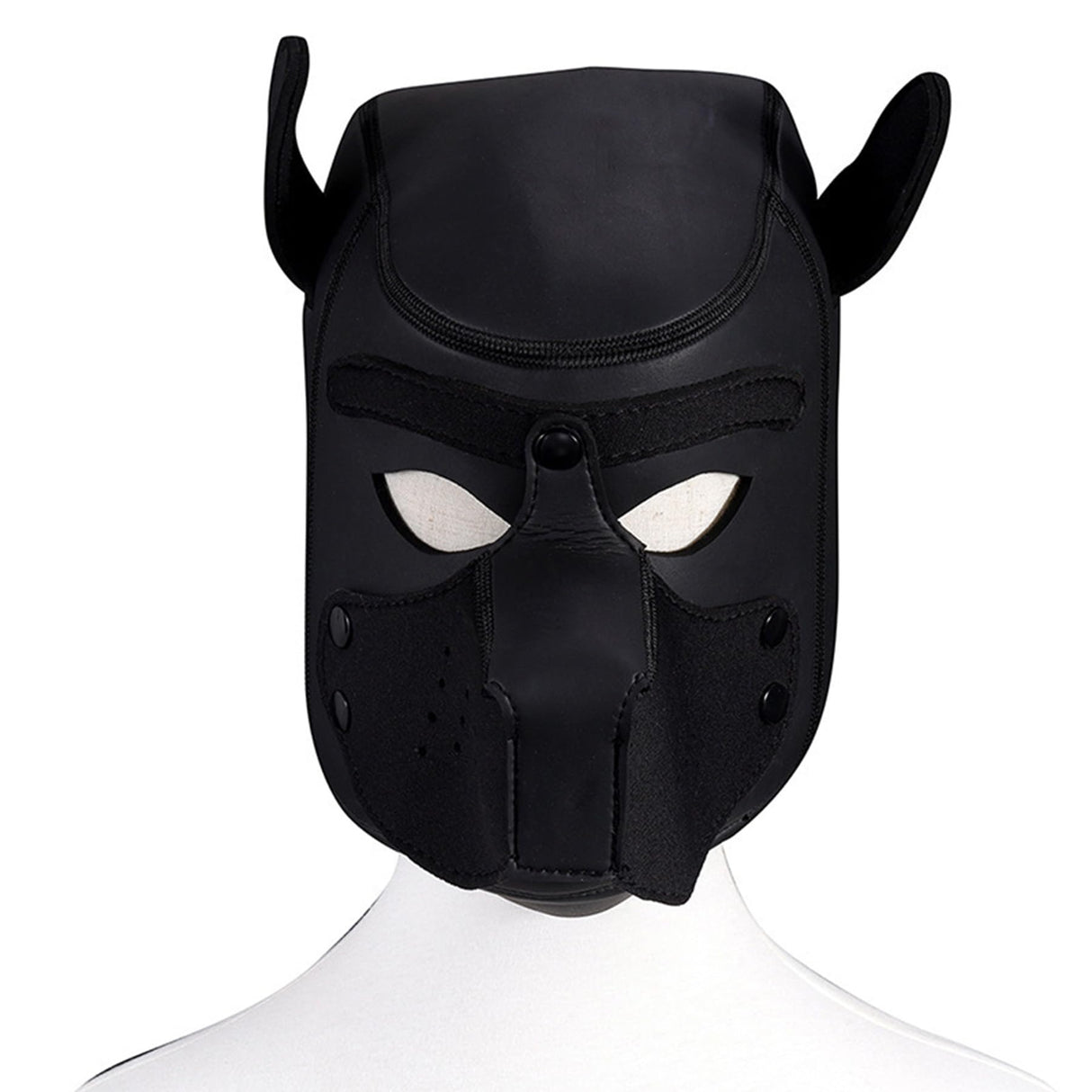 nurdewn XL Neoprene Puppy Hood Dog Mask – Extra Large Pup Hood Mask Adult with Removable Muzzle, Breathable Dog Hood for Cosplay, Role Play, Pup Play Gear & Halloween Costume(Black)